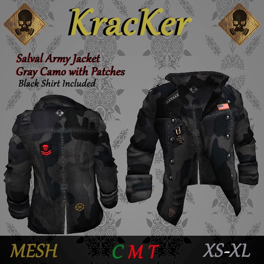 Salval Army Jacket ~ Gray Camo