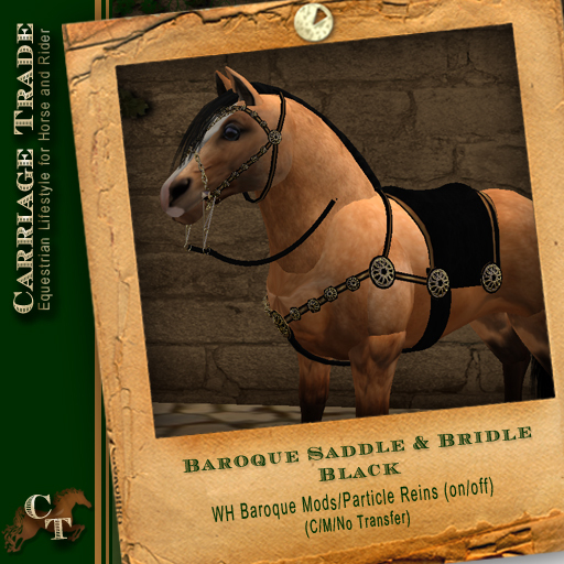 Baroque Saddle Set for the Water Horse Baroque/Andalusian avatar Black