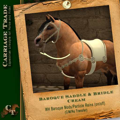 Baroque Saddle Set for the Water Horse Baroque/Andalusian avatar Cream