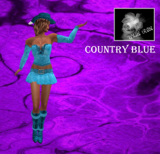 *White Rose* Country Blue
