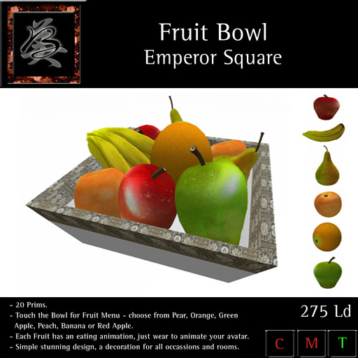 ** BARZANE DESIGN ** - Decor Emperor Fruit Bowl Square Japanese Decoration