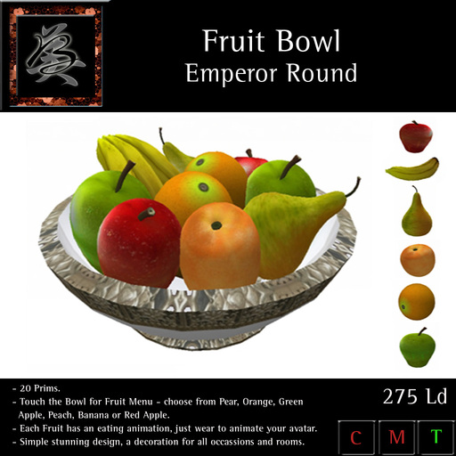 ** BARZANE DESIGN ** - Decor Emperor Fruit Bowl Round Japanese Decoration