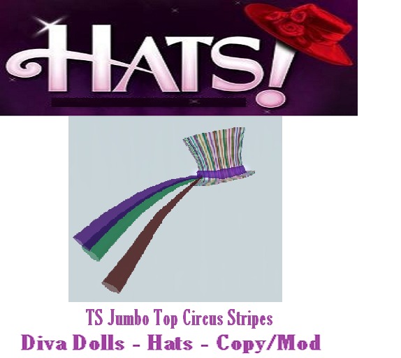 TS Jumbo Top Hat Circus Stripes Boxed 