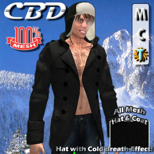 Black Checked Peacoat Set