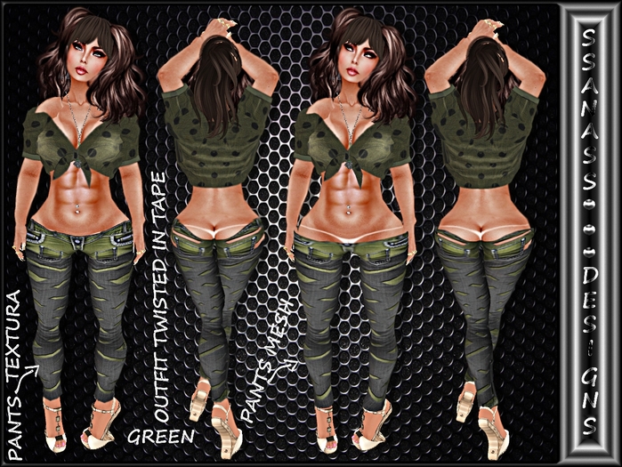 Outfit Twisted in tape green