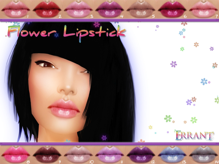 -Errant- Flower Lipstick (14 Colors)