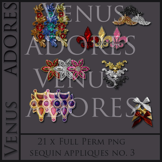 FULL PERM TEXTURE PACK - Sequin Appliques No. 1