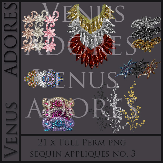 FULL PERM TEXTURE PACK - Sequin Appliques No. 3