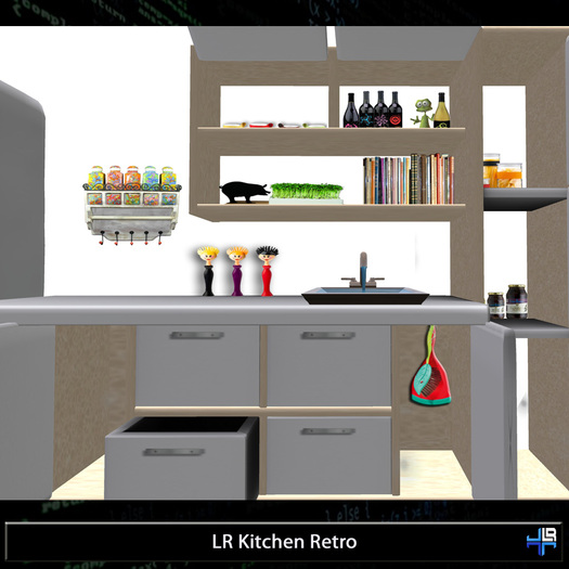 LR Kitchen Retro -  with nice animations, working stove and sink, lamps and picture changer