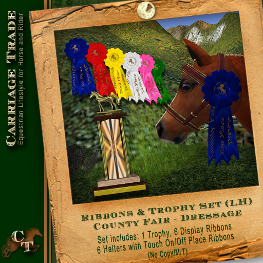 Ribbon & Trophy Set LH Water Horse Avatar (County Fair/Dressafe)