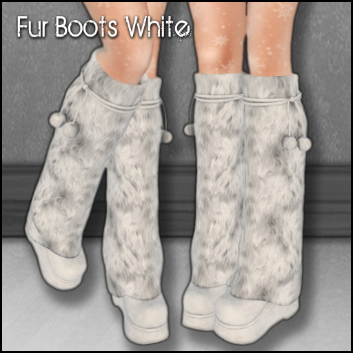 [ SAKIDE ] Fur Boots White