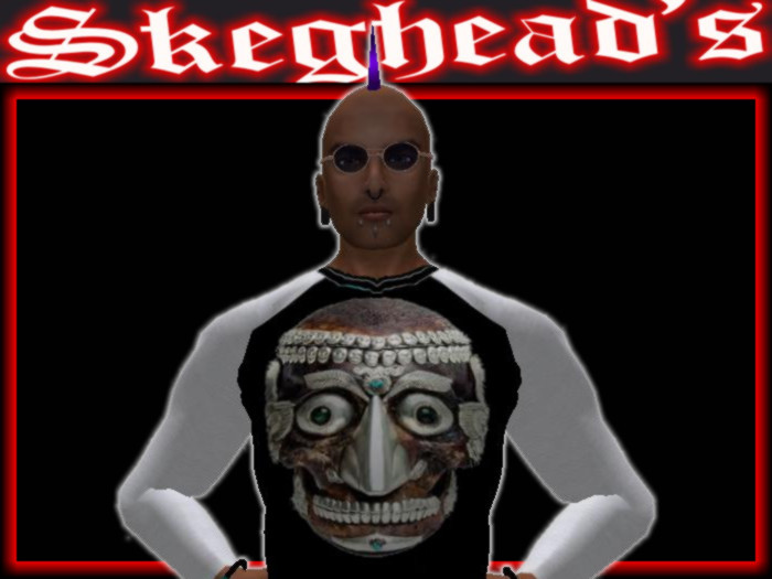 BLACK WHITE SLEEVE TIBET SKULL CONCERT SHIRT jacket layer, fully editable