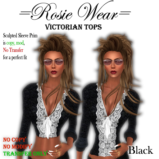 =Rosie Wear= Victorian Tops_Black