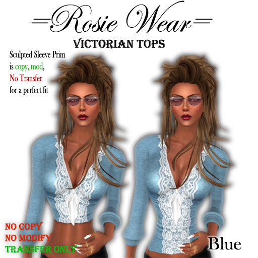 =Rosie Wear= Victorian Tops_Blue