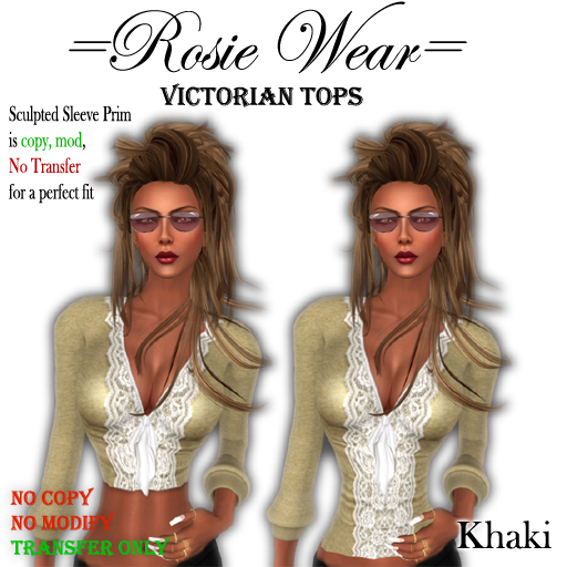 =Rosie Wear= Victorian Tops_Khaki