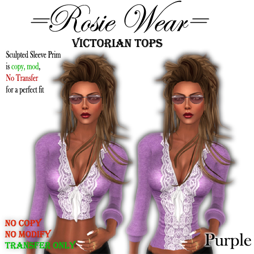 =Rosie Wear= Victorian Tops_Purple