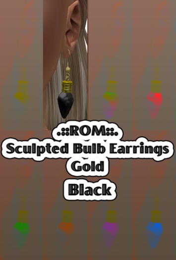 .::ROM::. Bulb Earrings - Black & Gold