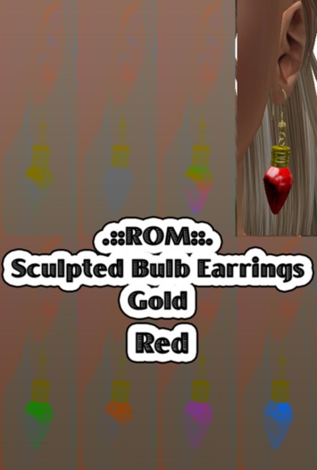 .::ROM::. Bulb Earrings - Red & Gold