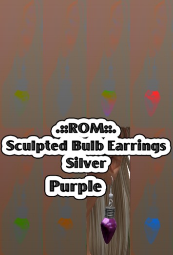 .::ROM::. Bulb Earrings - Purple & Silver
