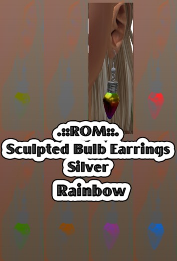 .::ROM::. Bulb Earrings - Rainbow & Silver