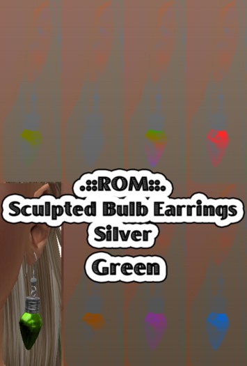 .::ROM::. Bulb Earrings - Green & Silver