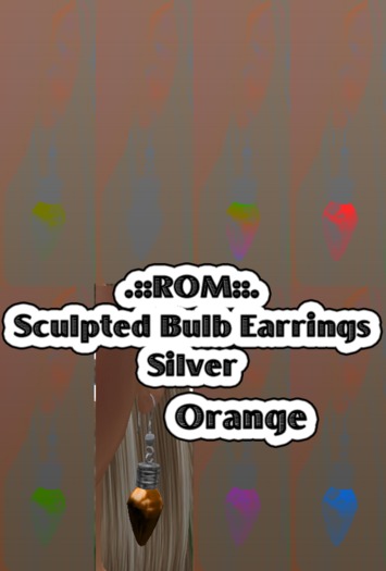 .::ROM::. Bulb Earrings - Orange & Silver