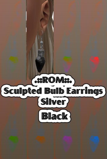 .::ROM::. Bulb Earrings - Black & Silver