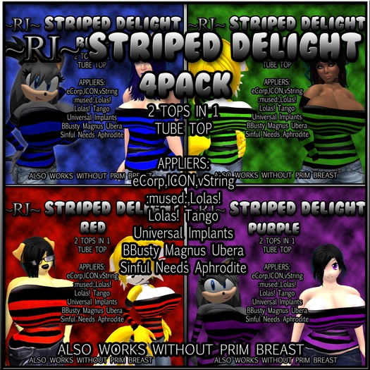 ~RI~ Striped Delight 4PACK