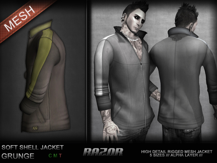 =Razorblade Jacket= Soft Shell Jacket Liner /// Grunge 