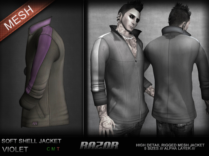 =Razorblade Jacket= Soft Shell Jacket Liner /// Violet