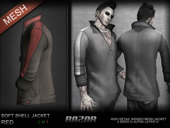 =Razorblade Jacket= Soft Shell Jacket Liner /// Red