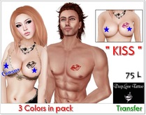 DeepLove :: Kiss Tattoo :: 3 Colors :: Transfer