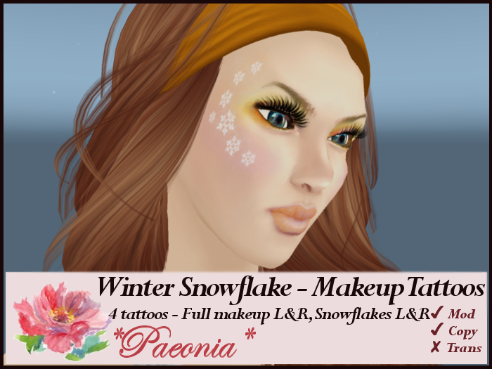 Winter Snowflake Makeup Tattoo Gold