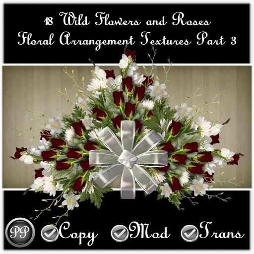 18 Wild Flowers and Roses Floral Arrangement (Alpha Textures) Part 3