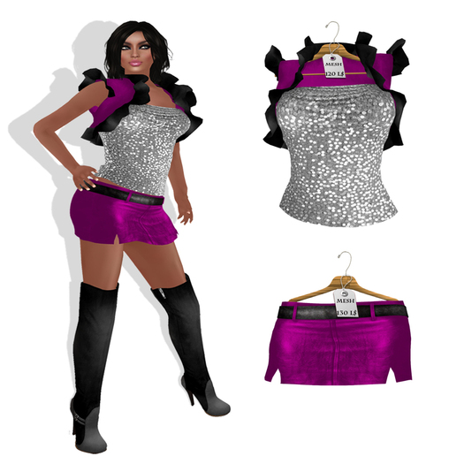 Mesh_bollero Minidress set Purple
