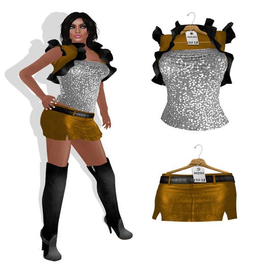 Mesh_bollero Minidress set Yellow