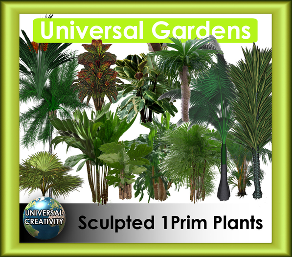 Universal Gardens - 1Prim Sculpted 25 Plants PACK1