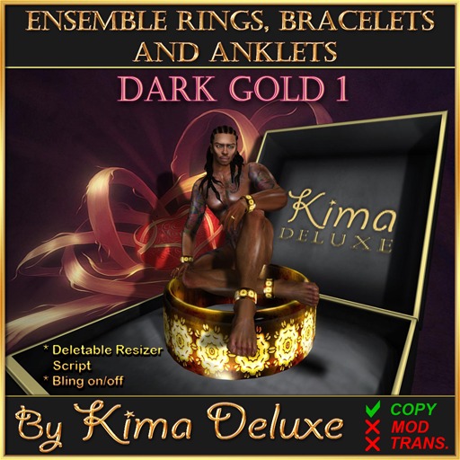 Kima Deluxe (BOX) Rings Bracelets Anklets - Gold Dark 1