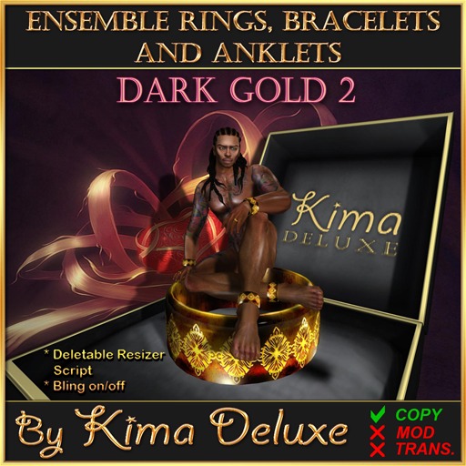 Kima Deluxe (BOX) Rings Bracelets Anklets - Gold Dark 2