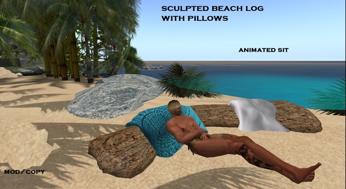 Sculpted Beach Log - 2 Pillows