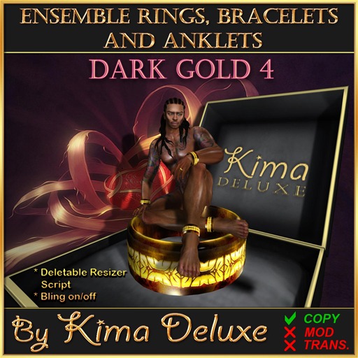 Kima Deluxe (BOX) Rings Bracelets Anklets - Gold Dark 4