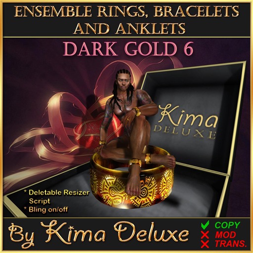 Kima Deluxe (BOX) Rings Bracelets Anklets - Gold Dark 6