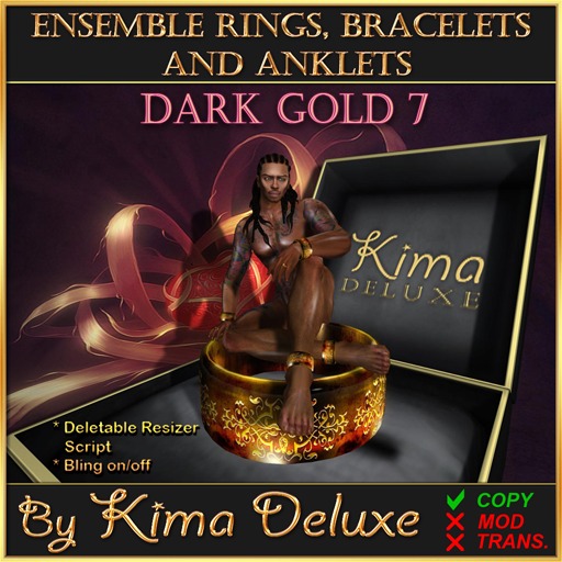 Kima Deluxe (BOX) Rings Bracelets Anklets - Gold Dark 7