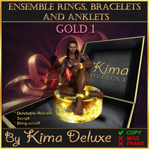 Kima Deluxe (BOX) Rings Bracelets Anklets - Gold 1