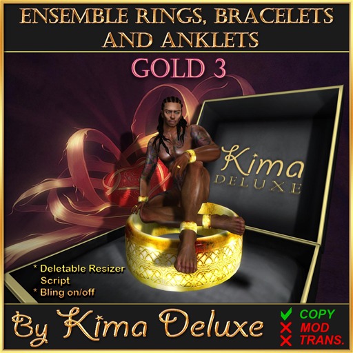 Kima Deluxe (BOX) Rings Bracelets Anklets - Gold 3