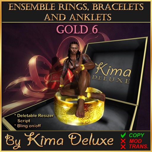 Kima Deluxe (BOX) Rings Bracelets Anklets - Gold 6