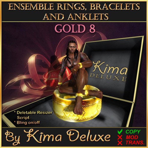 Kima Deluxe (BOX) Rings Bracelets Anklets - Gold 8
