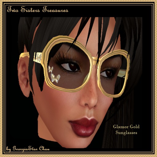 GSCGlamor Large Gold Sunglasses 