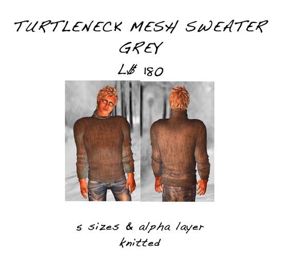 Turtleneck Mesh Sweater grey
