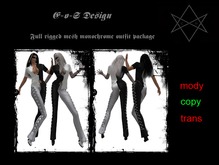 full rigged mesh monochrome outfit package